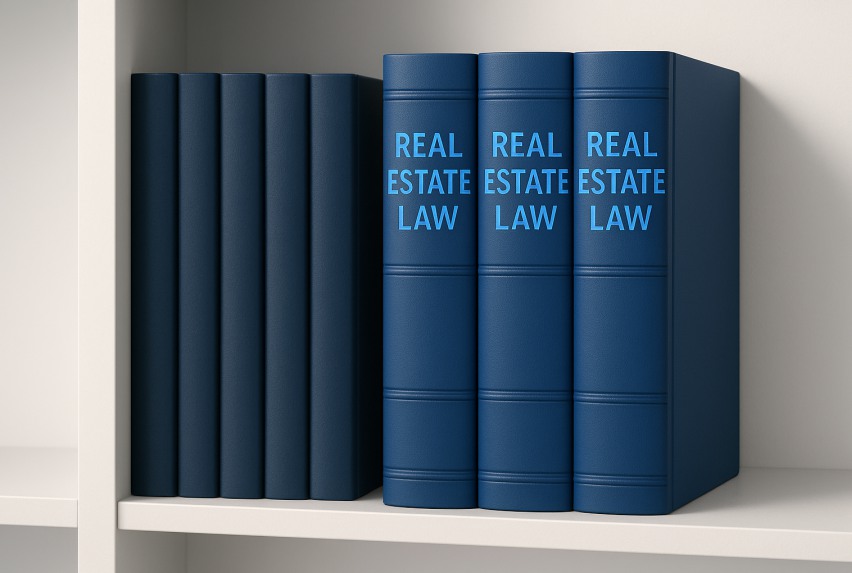 Modern legal library and real estate law books